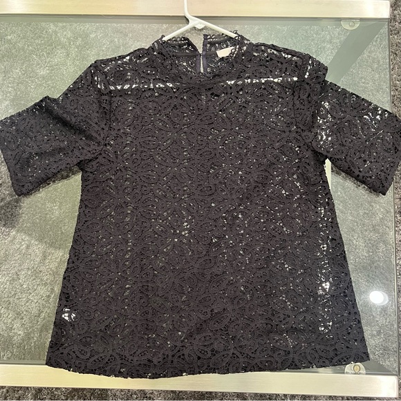 EUC Dark gray lace top - Picture 1 of 5